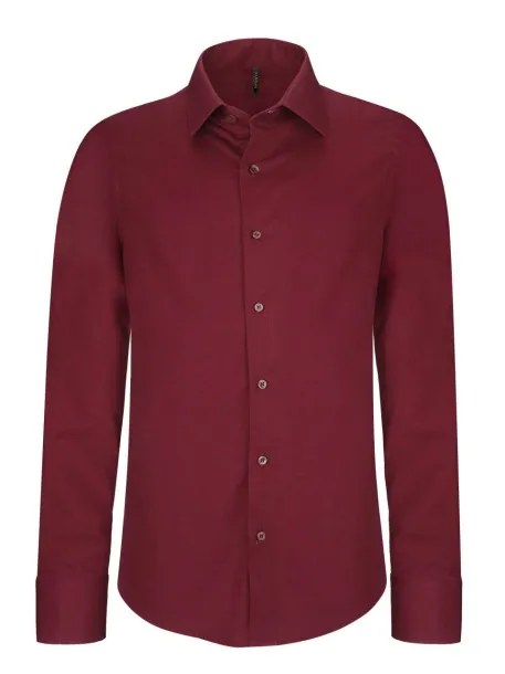  LONG-SLEEVED COTTON/ELASTANE SHIRT - Kariban Wine