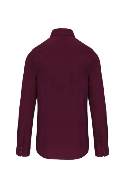  LONG-SLEEVED COTTON/ELASTANE SHIRT - Kariban Wine