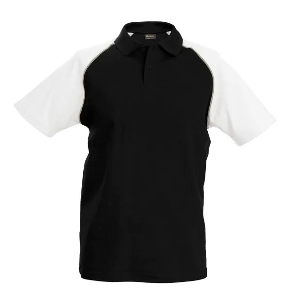 BASEBALL SHORT-SLEEVED POLO SHIRT - Kariban Black White