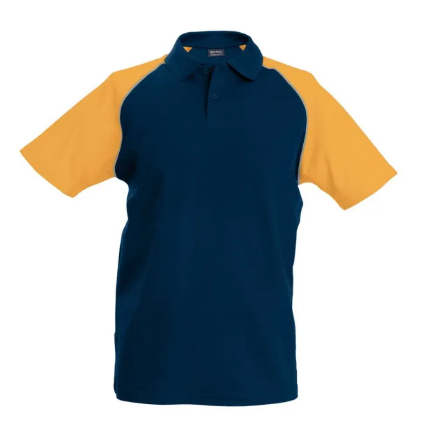 BASEBALL Polo majica kratkih rukava, 200 g/m2 - Kariban Mornarsko plava Bijela
