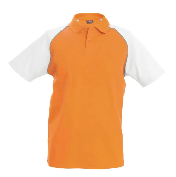 BASEBALL Polo majica kratkih rukava, 200 g/m2 - Kariban Narančasta Bijela