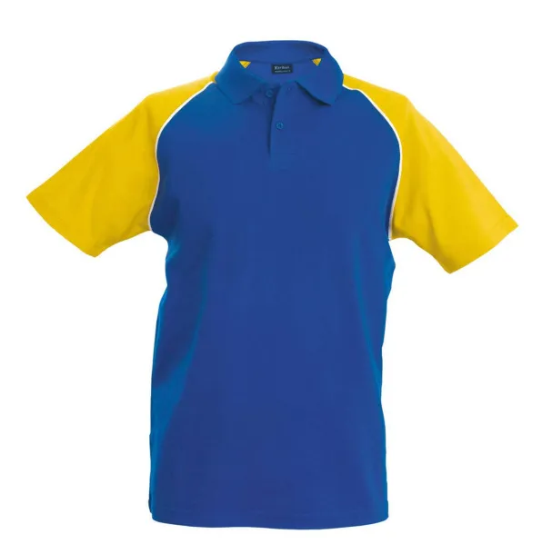 BASEBALL Polo majica kratkih rukava, 200 g/m2 - Kariban Kraljevski plava Žuta