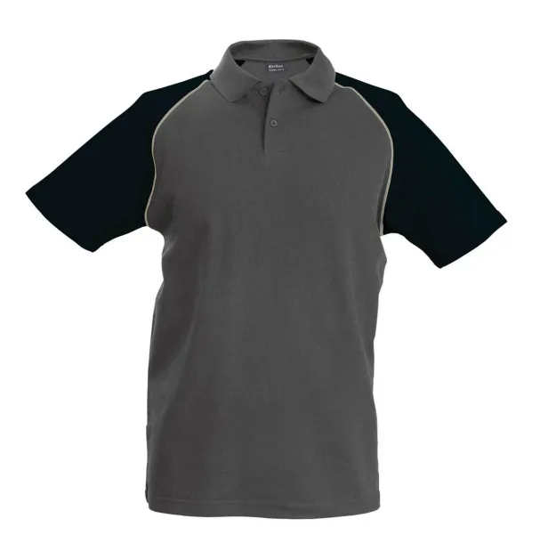 BASEBALL Polo majica kratkih rukava - Kariban Slate Grey Crna