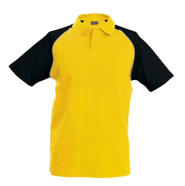 BASEBALL SHORT-SLEEVED POLO SHIRT - Kariban Yellow Black