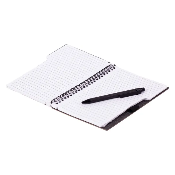 TELDE eco notebook with lined pages and pen Black