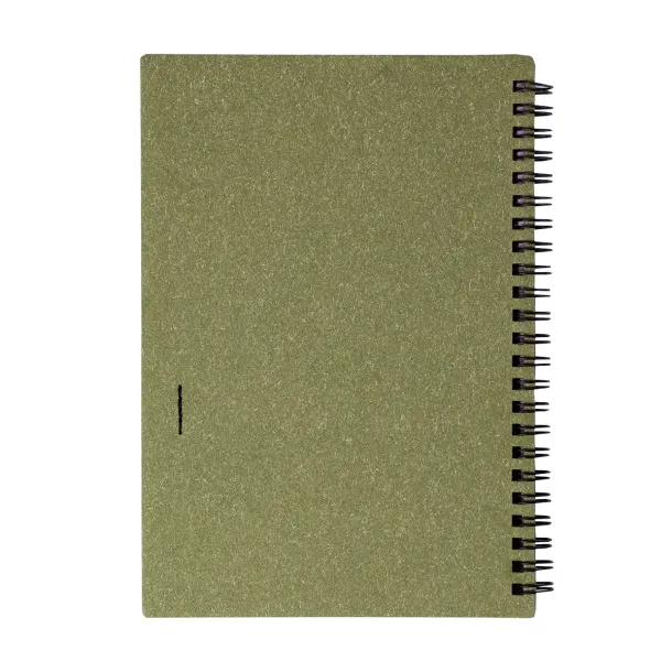 TELDE eco notebook with lined pages and pen Green