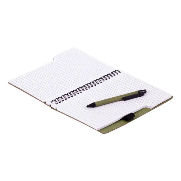 TELDE eco notebook with lined pages and pen Green