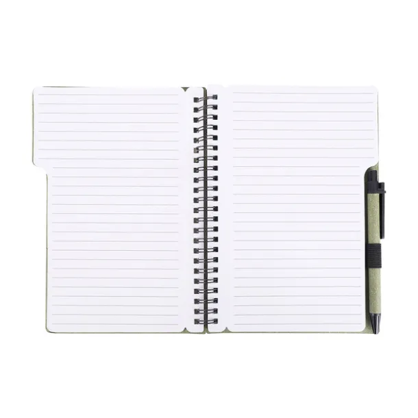 TELDE eco notebook with lined pages and pen Green