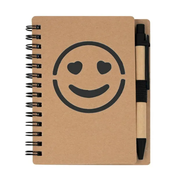  Notebook approx. B7 "smiling face" with ball pen black