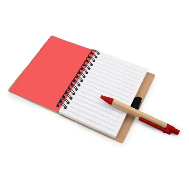  Notebook approx. B7 "smiling face" with ball pen Crvena