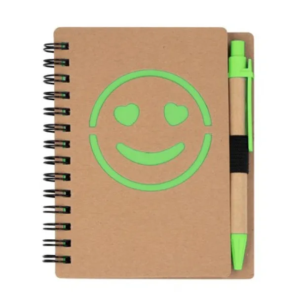  Notebook approx. B7 "smiling face" with ball pen 45533C