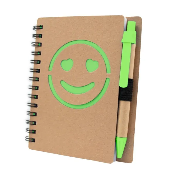  Notebook approx. B7 "smiling face" with ball pen 45533C