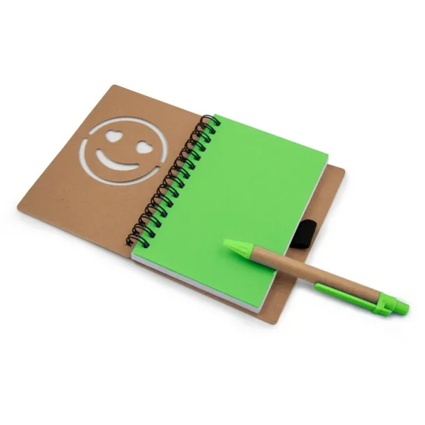  Notebook approx. B7 "smiling face" with ball pen 45533C