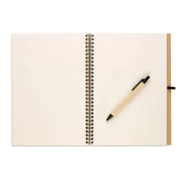 BLOQUERO PLUS Recycled notebook and ball pen Black