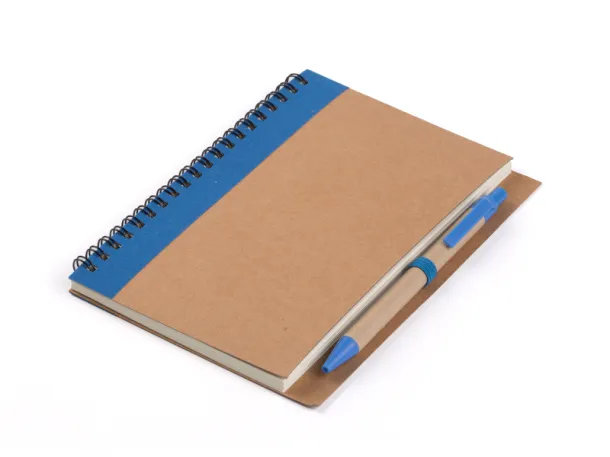 VERDE biodegradable notebook with biodegradable ball pen Blue