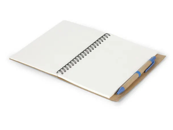 VERDE biodegradable notebook with biodegradable ball pen Blue