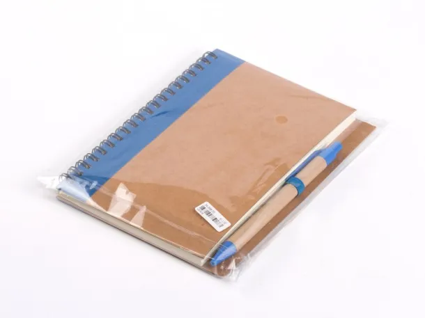 VERDE biodegradable notebook with biodegradable ball pen Blue