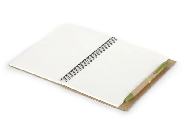 VERDE biodegradable notebook with biodegradable ball pen Green