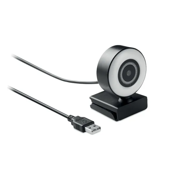 LAGANI 1080P HD webcam and ring light Black