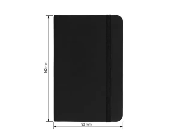 NOTE MINI Notes s elastičnom trakom, A6 Crna