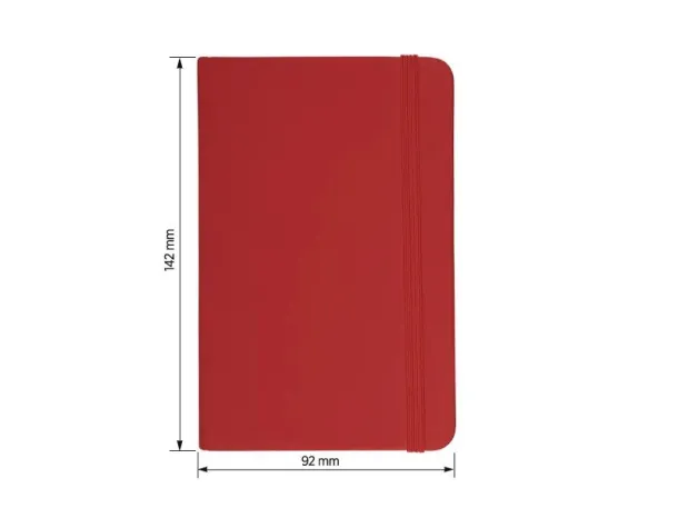 NOTE MINI Notes s elastičnom trakom, A6 Crvena