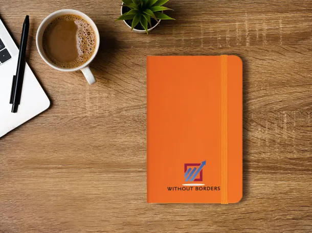 NOTE MINI notebook A6 with elastic closure Orange