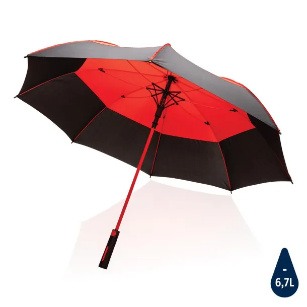  27" Impact AWARE™ RPET auto open stormproof umbrella - XD Collection Crvena 