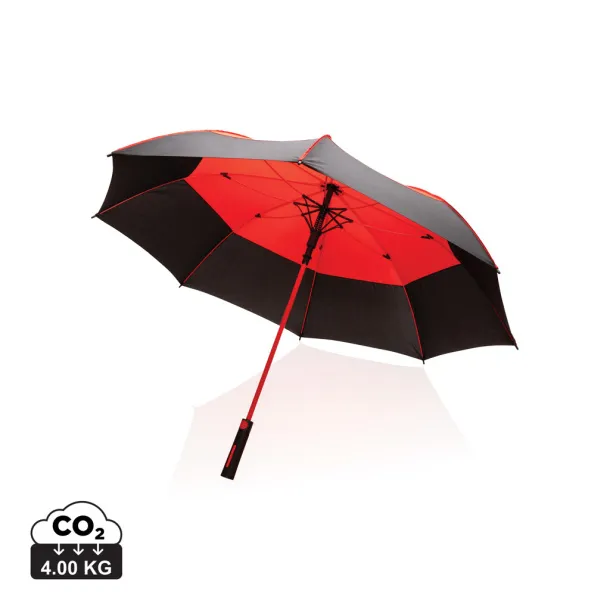  27" Impact AWARE™ RPET auto open stormproof umbrella - XD Collection Crvena 