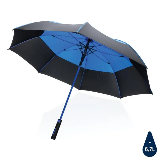  27" Impact AWARE™ RPET auto open stormproof umbrella - XD Collection Blue 