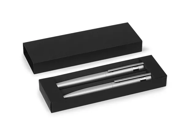 NAVIGATOR PLUS Metal ball pen and roller pen in a gift box Silver