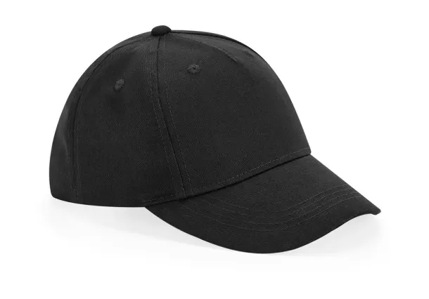  Junior Organic Cotton 5 Panel Cap - Beechfield Black