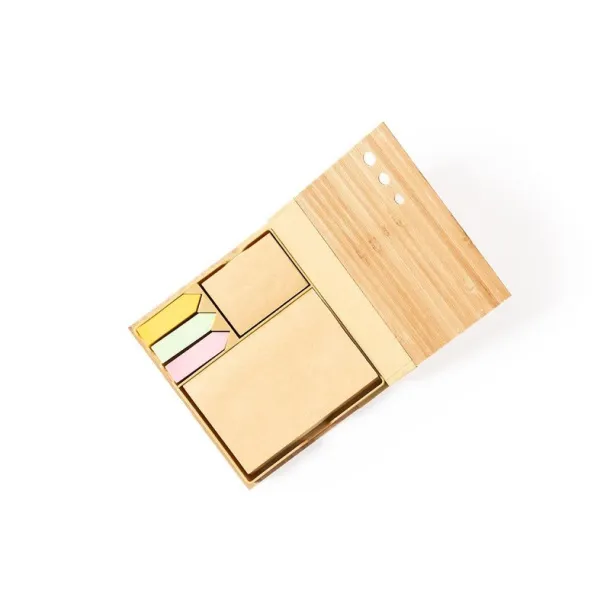  Bamboo memo holder, sticky notes light brown