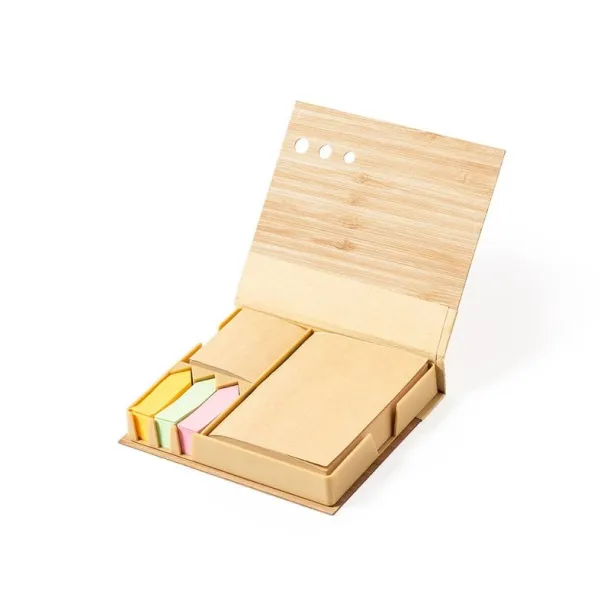  Bamboo memo holder, sticky notes light brown