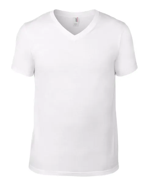  ADULT LIGHTWEIGHT V-NECK TEE - Anvil White