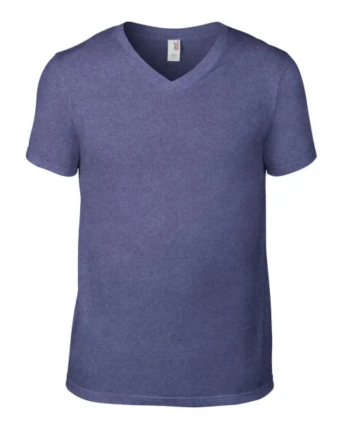  Lagana majica kratkih rukava s V ovratnikom - Anvil Heather Blue