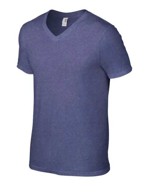  Lagana majica kratkih rukava s V ovratnikom - Anvil Heather Blue