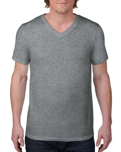  Lagana majica kratkih rukava s V ovratnikom - Anvil Graphite Heather