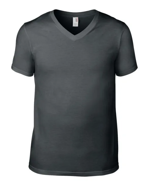 ADULT LIGHTWEIGHT V-NECK TEE - Anvil Charcoal