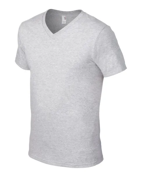  Lagana majica kratkih rukava s V ovratnikom - Anvil Heather Grey