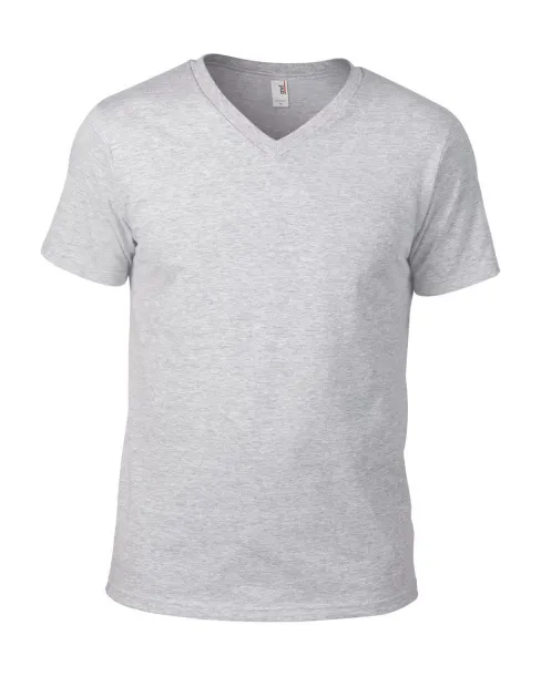  Lagana majica kratkih rukava s V ovratnikom - Anvil Heather Grey