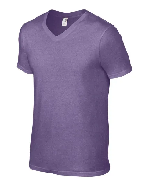  Lagana majica kratkih rukava s V ovratnikom - Anvil Heather Purple