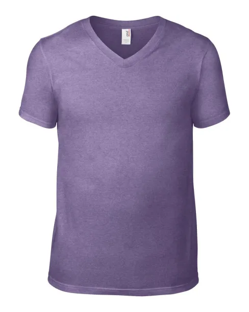  Lagana majica kratkih rukava s V ovratnikom - Anvil Heather Purple