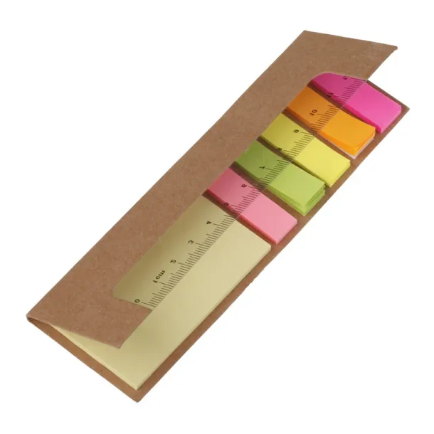 MEMO RULER set of sticky notes Brown