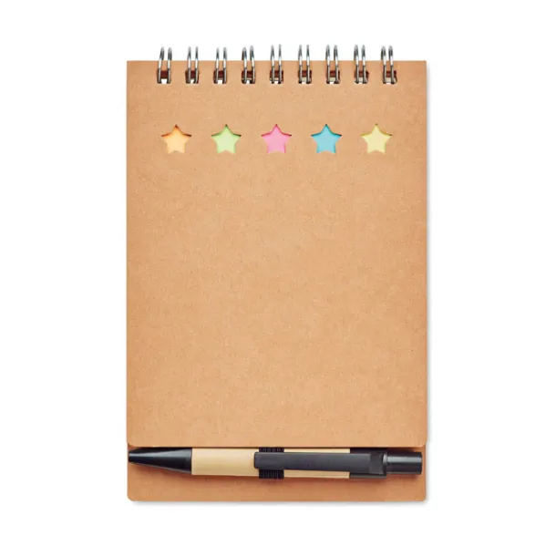 MULTIBOOK Notebook with pen sticky notes Beige