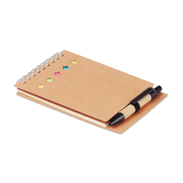 MULTIBOOK Notebook with pen sticky notes Beige