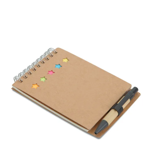 MULTIBOOK Notebook with pen sticky notes Beige