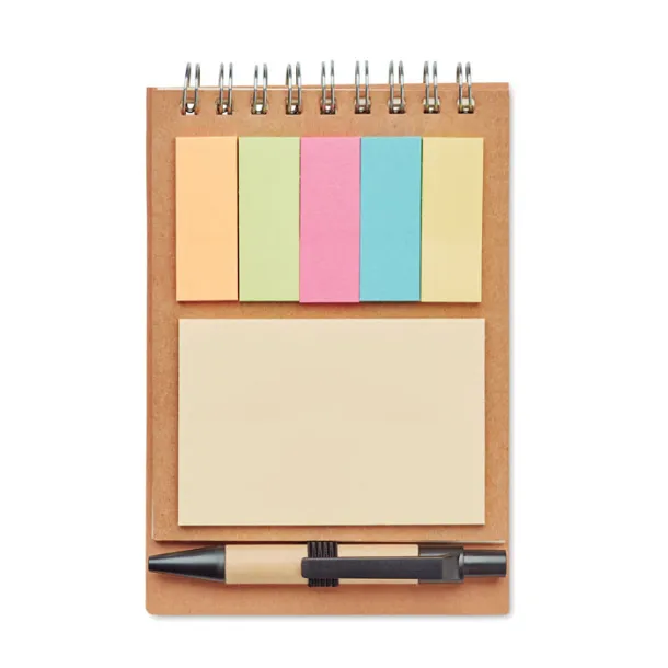 MULTIBOOK Notebook with pen sticky notes Beige