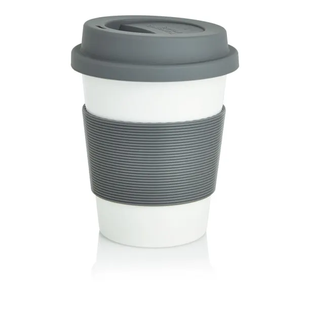  ECO PLA šalica za kavu, 350 ml - XD Collection Cool Grey 9 Bijela