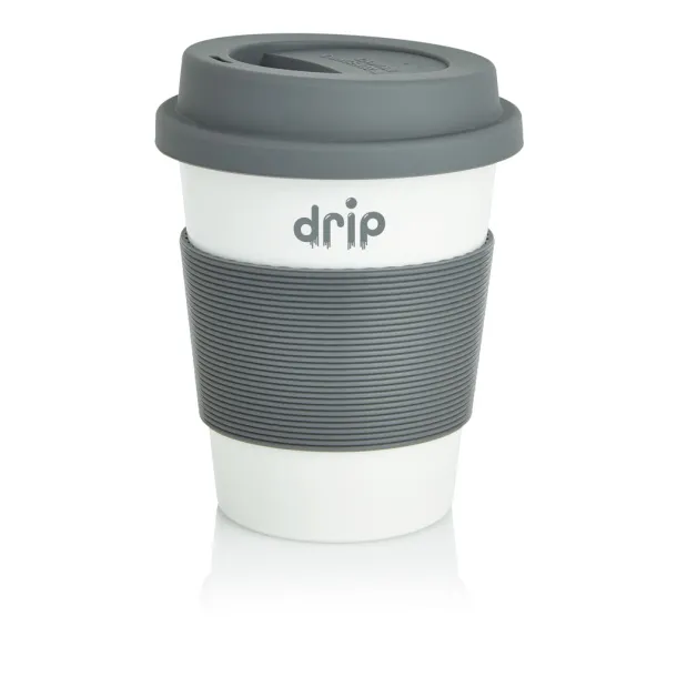  ECO PLA šalica za kavu, 350 ml - XD Collection Cool Grey 9 Bijela