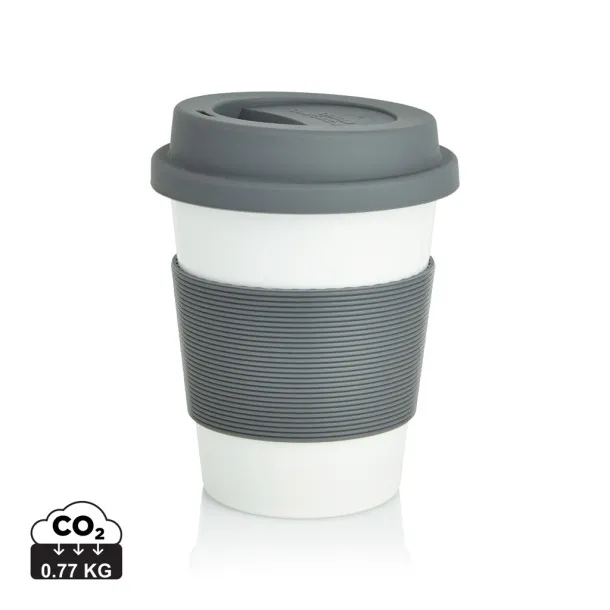  ECO PLA šalica za kavu, 350 ml - XD Collection Cool Grey 9 Bijela